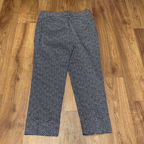 Chicos Womens Navy Blue White Polka Dot High Waist Capri Ankle Pants 6 Small - Picture 2 of 9